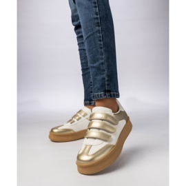 Zapatillas metálicas de oro para mujeres dorado 1