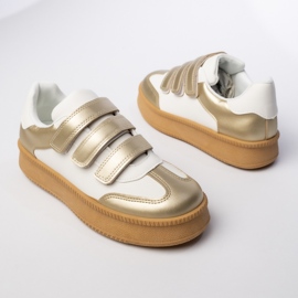 Zapatillas metálicas de oro para mujeres dorado 5