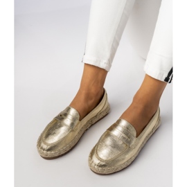 Mocasines metálicos de oro de las mujeres de las mujeres dorado 5