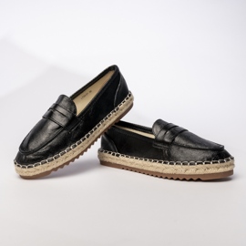 Emadrilles mocasines negros para mujeres 1