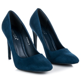Vinceza Tacones de ante azul 5