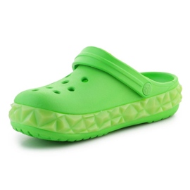 Chanclas Crocs Croc Band Geométrica Glow Band Clog K Jr 210132-3WA verde 10