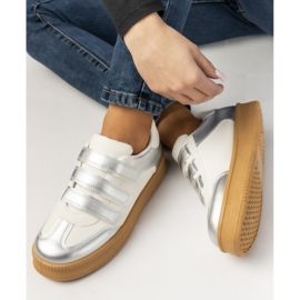 Zapatillas deportivas femeninas plateadas plata 4