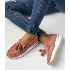 Mocasines con flecos rosados ​​para mujeres 4