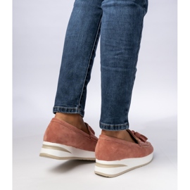 Mocasines con flecos rosados ​​para mujeres 2