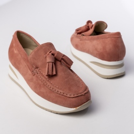 Mocasines con flecos rosados ​​para mujeres 5