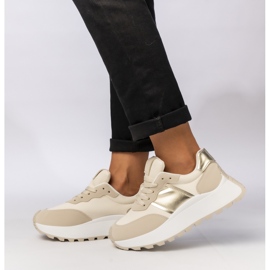 Zapatillas de deporte deportivo beige femenino 4