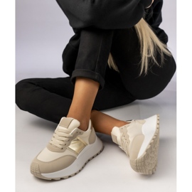 Zapatillas de deporte deportivo beige femenino 5