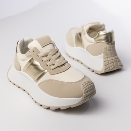 Zapatillas de deporte deportivo beige femenino 2