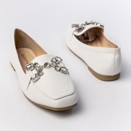 Mocasines para mujeres con decoraciones blancas blanco 1
