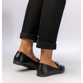 Mocasines de mujer con una decoración plateada negra negro 4