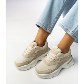 Zapatillas de deporte deportivo beige femenino 2