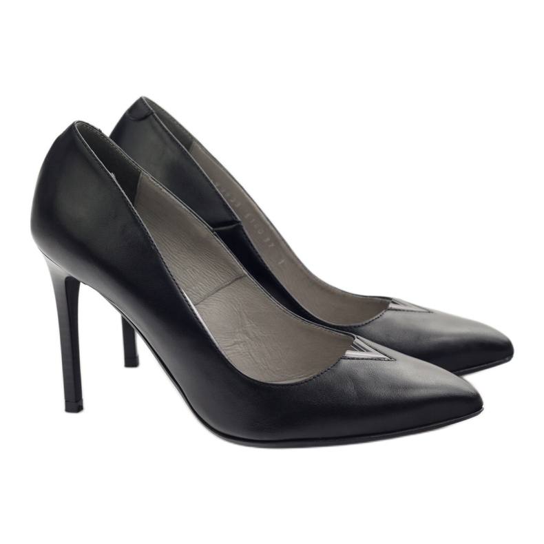 Edeo Zapatos de salón de tacón alto para mujer 3180 negro 4