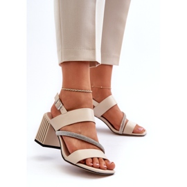 S.Barski Sandalias elegantes para mujeres en el post beige MR38-549 4