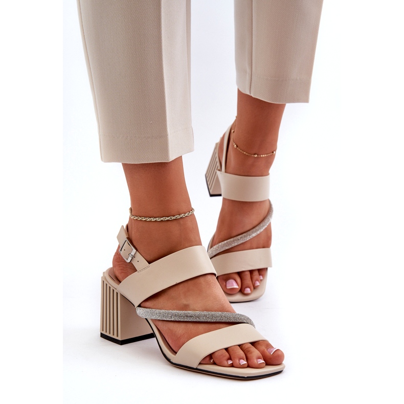 S.Barski Sandalias elegantes para mujeres en el post beige MR38-549 5