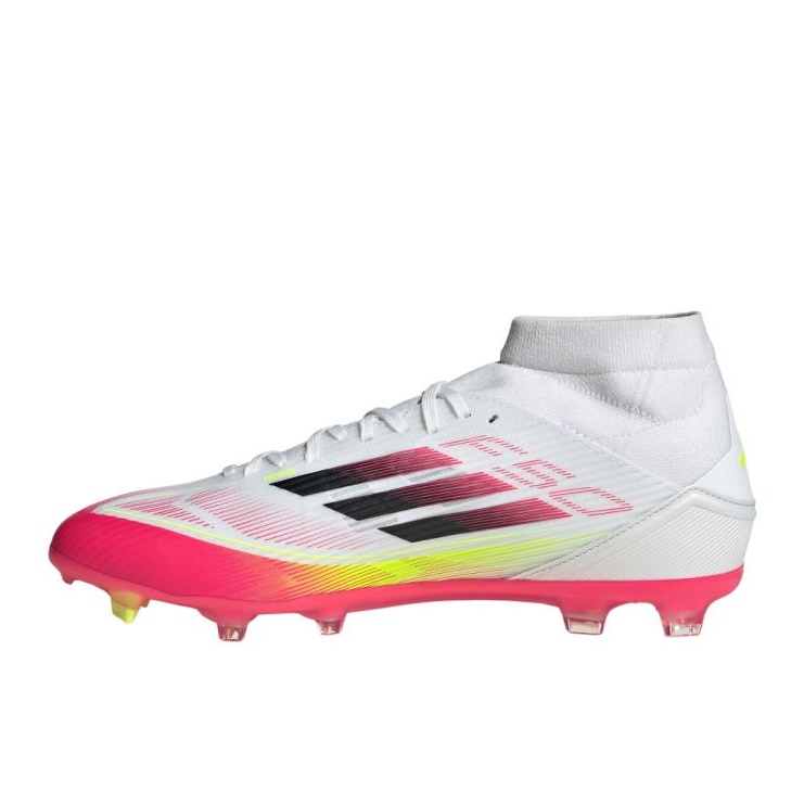 Adidas F50 League FG/MG Mid Ji0434 Zapatos de fútbol blanco y rojo 1