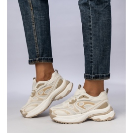 Zapatillas de deporte deportivo de beige femenino blanco 4