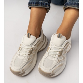 Zapatillas de deporte deportivo de beige femenino blanco 5