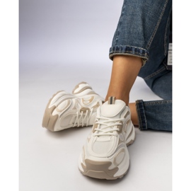 Zapatillas de deporte deportivo de beige femenino blanco 2