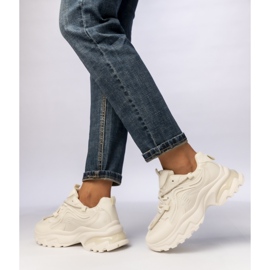 Zapatillas de deporte deportivo beige femenino 5