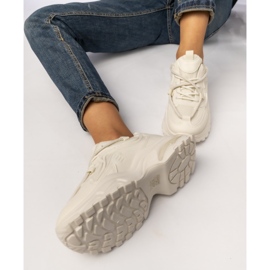 Zapatillas de deporte deportivo beige femenino 4