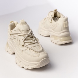 Zapatillas de deporte deportivo beige femenino 3