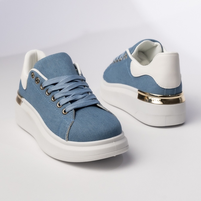 Zapatillas de deporte deportivo azul femenino 1 Zapatillas de deporte deportivo azul femenino 1