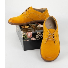 Olivier Zapatos de cuero minimalista de mujer descalzo de mujeres 1082 Nubuk mostaza amarillo 4
