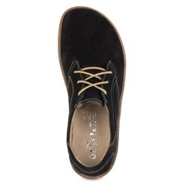 Olivier Zapatos de cuero minimalista de mujeres descalzos 1082 NUBUK NEGRO 5