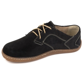 Olivier Zapatos de cuero minimalista de mujeres descalzos 1082 NUBUK NEGRO 2