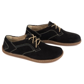 Olivier Zapatos de cuero minimalista de mujeres descalzos 1082 NUBUK NEGRO 3