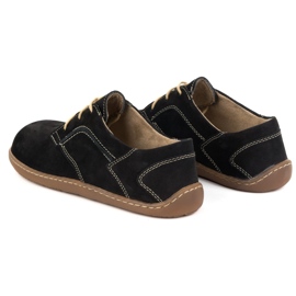 Olivier Zapatos de cuero minimalista de mujeres descalzos 1082 NUBUK NEGRO 4