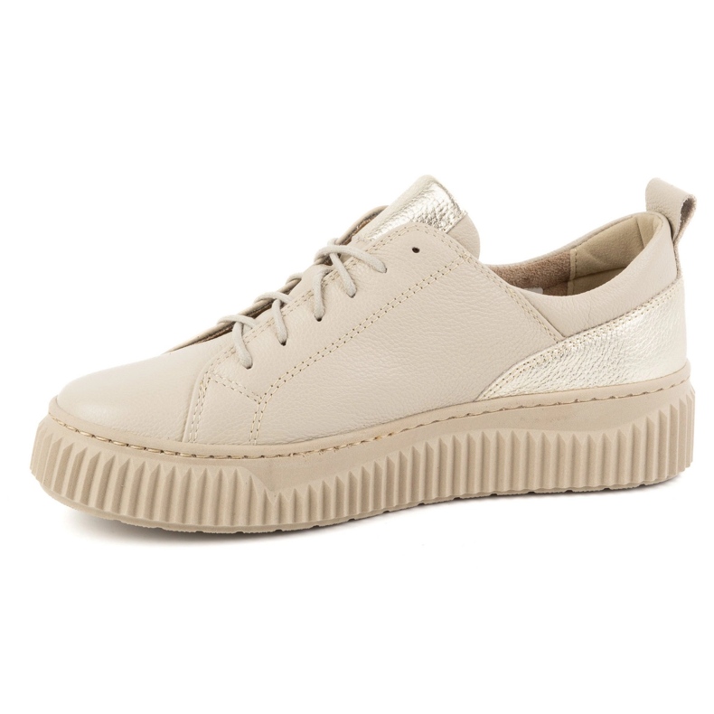 Olivier Zapatillas de cuero para mujeres zapatillas beige 1