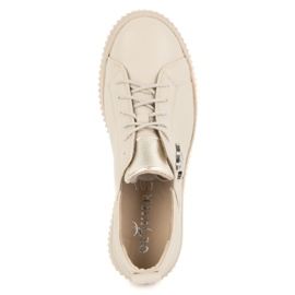Olivier Zapatillas de cuero para mujeres zapatillas beige 5