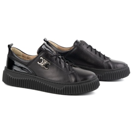 Olivier Estilos de zapatillas de cuero para mujer 1230 negros 2
