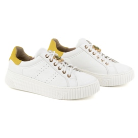 Olivier Zapatillas de cuero para mujeres zapatillas 1279 blancos 3