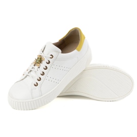 Olivier Zapatillas de cuero para mujeres zapatillas 1279 blancos 4