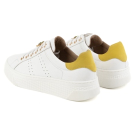 Olivier Zapatillas de cuero para mujeres zapatillas 1279 blancos 5
