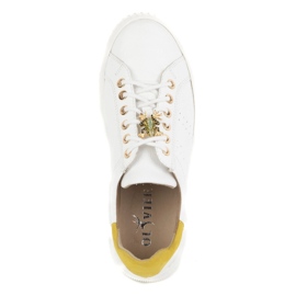 Olivier Zapatillas de cuero para mujeres zapatillas 1279 blancos 6