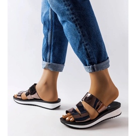 Mocasines de mujer de piel negra con suela gruesa negro 1