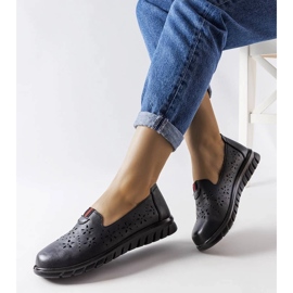 Botines de mujer de piel negra con plataforma, botas aislantes fabricadas en piel natural negro 5