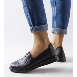 Botines de mujer de piel negra con plataforma, botas aislantes fabricadas en piel natural negro 6