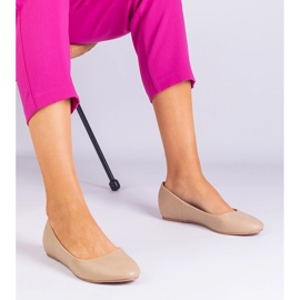 Ballerinas beige en una cuña oculta de eco -ulather 1 Ballerinas beige en una cuña oculta de eco -ulather 1