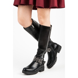 Seastar botas rockeras de mujer negro 4