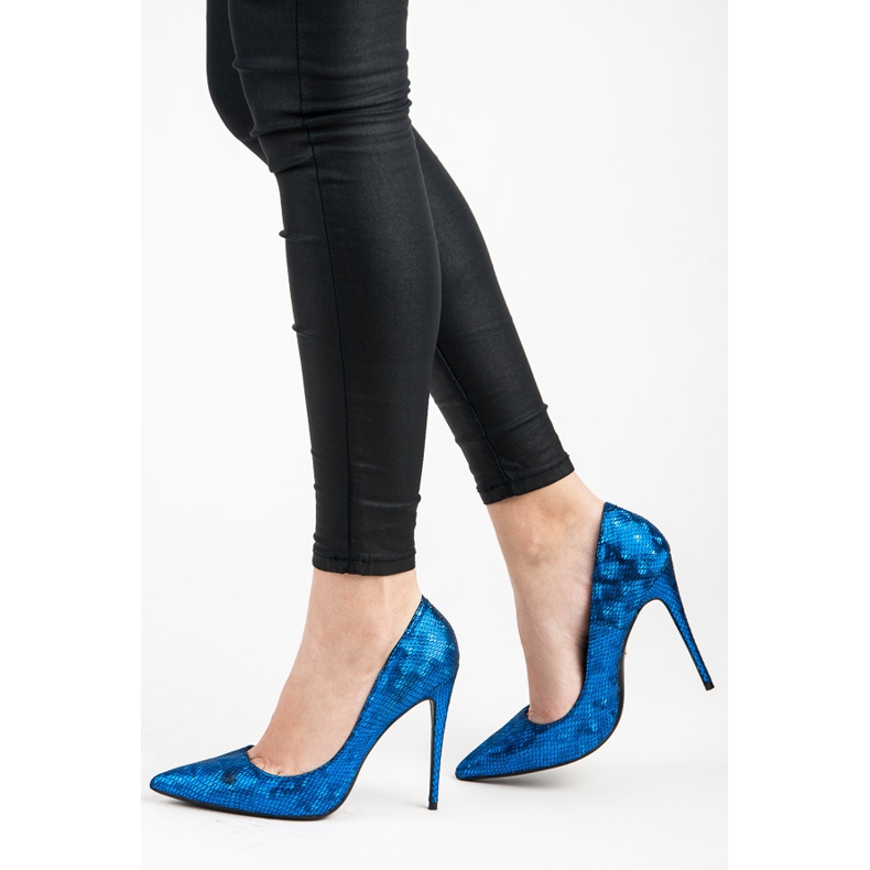 Vices Alfileres con estampado de serpiente azul 1