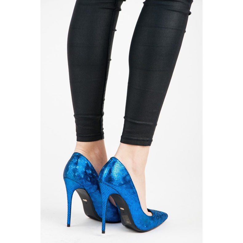 Vices Alfileres con estampado de serpiente azul 2