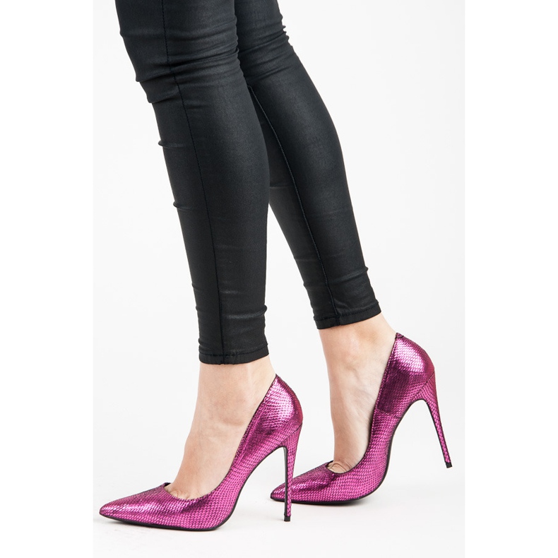 Vices Alfileres con estampado de serpiente púrpura 1