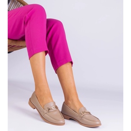 Mocasines marrones de mujeres con decoración y circones marrón 3