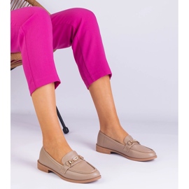 Mocasines marrones de mujeres con decoración y circones marrón 1