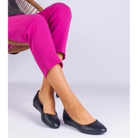 Bailarinas negras en una cuña oculta de eco -leather negro 2